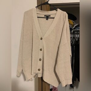 Forever 21 Beige Button-Up Cardigan
